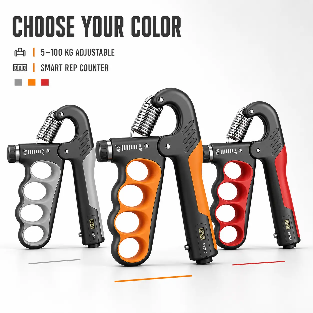 Hand Grip Strengthener Adjustable Hand Grip Exerciser 1pc Digital Grip Strength Trainer 5-100kg for Fitness Gym Training Gift for Him All-Season Use Without Electricity