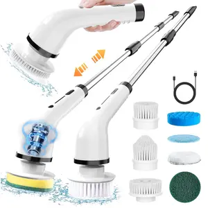 【Mother'ss Day gift】Electric Spin Scrubber Cordless Shower Scrubber with IPX7 Waterproof Multi-Surface Cleaning Brush Long Battery Life Adjustable Speed Extendable Handle Multi-Purpose Kit for Bathroom Kitchen Durable Powerful Cleaner
