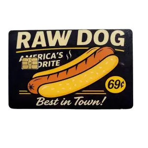Anime Credit Card Vinyl Decal Sticker, Raw Dog America's Brite Best Art Sticker Card, Waterproof & Durable DIY Scrapbooking Accessory, Art Stickers