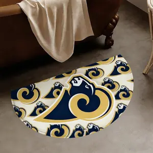 Nfl Los Angeles Rams Logo Rug, Background with Deep Blue and Gold Colors, Non-Slip Absorbent Mat for Fans, Multiple Sizes Available