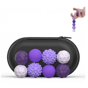 4-piece set, Sensory Grippie Set, silicone magnetic sensory balls, a toy that relieves tension, anxiety and fear. Made of soft silicone, it feels comfortable to the touch, office workers under high pressure and students