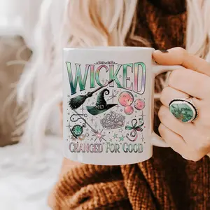 Wicked Changed For Good Mugs, Wicked Defy Gravity Mugs, Wizard of Oz Mugs, Wicked The Musical, Wizard Movie Fan Mugs, Wicked Fan Gifts
