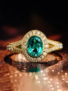 Vintage Artificial Zircon Decorated Ring, Elegant Oval Shaped Design Jewelry for Party, Daily Clothing Decor, Trendy All-match & Exquisite Jewelry for Birthday Gift, Artificial Zircon Rings