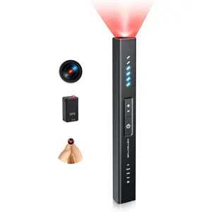 Hidden Camera Detectors, Detect Spy Camera GPS Tracker and Hidden Bugs, with 6 Detection Modes for Travel Hotel, Black