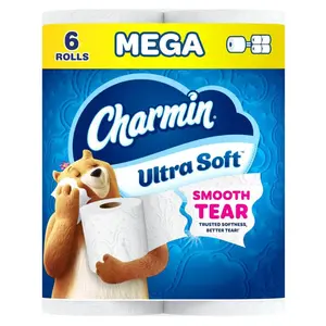 Charmin Ultra Soft Toilet Paper, 6 Mega Rolls = 24 Regular Rolls