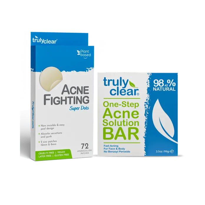 Truly Clear Acne Fighting Super Dots - 72g Natural & Effective Cleanser for Face & Body, Plant-Based Ingredients, 98% Natural