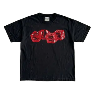 Streetwear Dice Graphic T-Shirt – Red Dice Lucky Shirt Trendy Urban Tee Unisex
