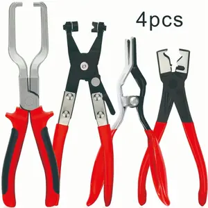 4pcs Professional Hose Clamp Tool Kit for Car Repair, Fuel Line Pliers and Clamp Tool Set for Automotive Maintenance and DIY Garage Use, Hand Tools