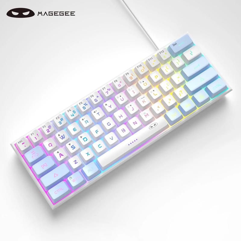 MageGee Mini 60% Membrane Gaming Keyboard, RGB Backlit 61-Key Ultra-Compact TS91 Mechanical-Feel Keyboard for Office and Gaming #TOP PICKS