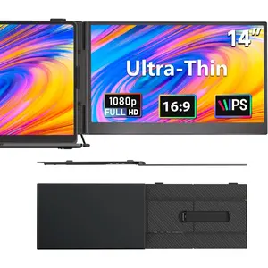 Laptop Screen Extender, 1.3lb Ultra Lightweight 14" 1080P FHD Portable  for Laptop, Plug & Play Dual Travel Screen , Laptops Dual Monitors Attachment, Fits Windows//Android/Chrome