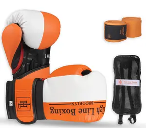 High Line Essential Series Orange Boxing Gloves for Kids| Youth Boxing Gloves for Punching, Boxing, MMA, Kickboxing, Muay Thai| Kids Punching Gloves 4 oz, 6 oz & 8 oz | Free Wrist Wraps and Bag Included