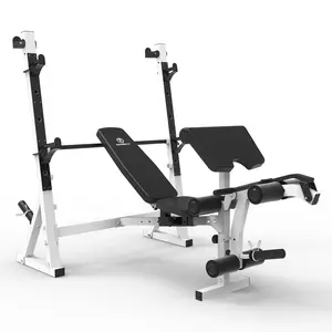 Marcy Olympic Weight Bench, Home Gym Exercise Equipment Workout Machine, White Adjustable Foldable