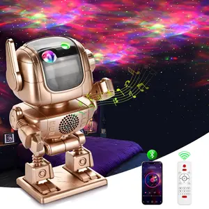 Z-RDL1  Robot Galaxy Projector, Astronaut Star Projector, LED Night Light Starry Nebula with Timer Remote Control White Noise Bluetooth Speaker, Adjustable 90° Rotation Light for Bedroom Christmas (Type A)