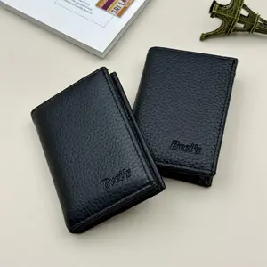 New Men's Genuine Leather Bifold Wallet, Mini High Capacity Card Holder, Small Portable Multi-Card Slot ID Case, Stylish and Durable, Bifold Cardholder