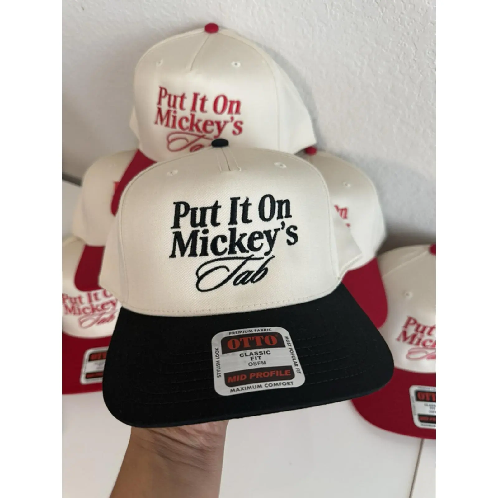 Put It On Mickey's Tab Black Trucker Hat with Classic Fit and Maximum Comfort Design