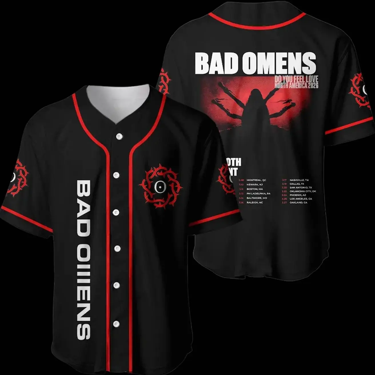 Badd Ommens Concrete Jungle Baseball Jersey, Rock Band Tour 2026 Apparel For Men Women, Concert Fan Merch Gift  | 150126.R0381.ID02 K