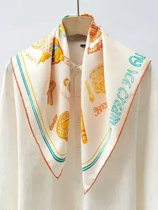 100% Mulberry Silk Scarf, Cute Style Square Towel, Soft and Luxurious, Perfect for Daily Use, High-Quality Fabric