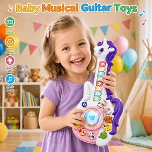 2026 New Baby Musical Toys For 1 Year Old Girl Birthday Gifts: Baby Funny Unicorn Toys 12 Months, Educational Cartoon Guitar For Toddler Girl Kid 12 Month+, Infant 1st First Interactive Learning Birthday Present, Birthday Gifts for Girl Toddler