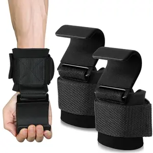 2 Pcs   Hooks - Upgraded Heavy Duty  Wrist  for Deadlift, Powerlift, Pull up bar, Liftups, Shrugs, Alternative in Fitness Gym Power Training, Not Scalable Hook  Barbell  Set Premium Knee Support Sleeve Three-Speed   Fitness Accessory