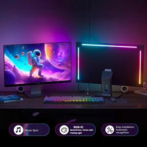 rgbic smart led strip light, 1 count sync to screen pc monitor led lights with app control, usb powered computer screen backlight, gaming atmosphere light for home office, rgb multicolored light