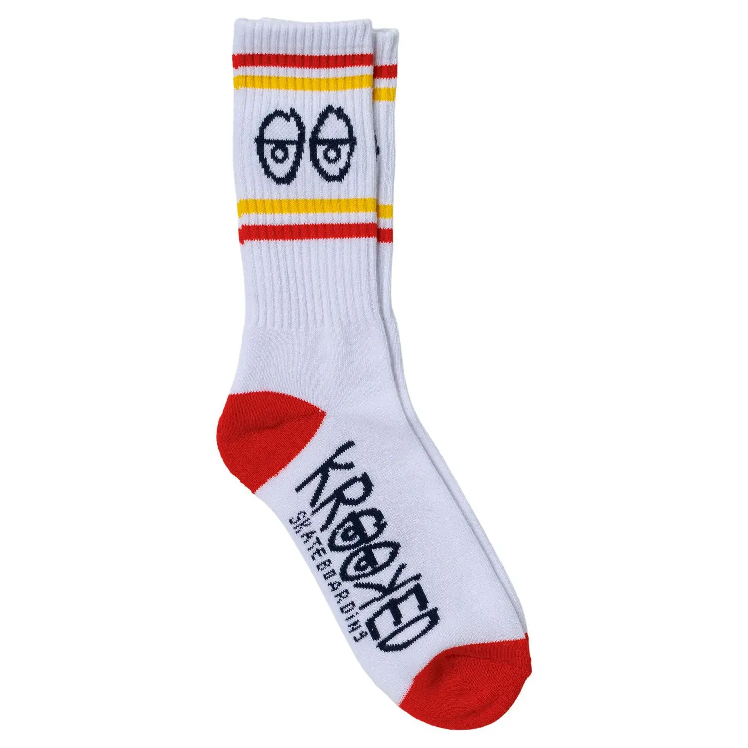 Krooked Skateboards Socks Eyes White/Red/Navy/Yellow