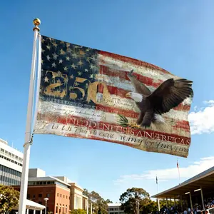 1pc  Flag,  Is a High-Quality Patriotic Vintage Eagle And American Flag Wall Art with Vibrant Colors, Ideal for Outdoor Decoration, Courtyards, And Gardens, Home Decor, Independence Day, July 4Th