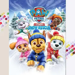 1 set of DIY diamond painting kit, 5D diamond art set, DIY decoration Paw Patrol Snow Rescue mosaic, diamond art, DIY art home decor