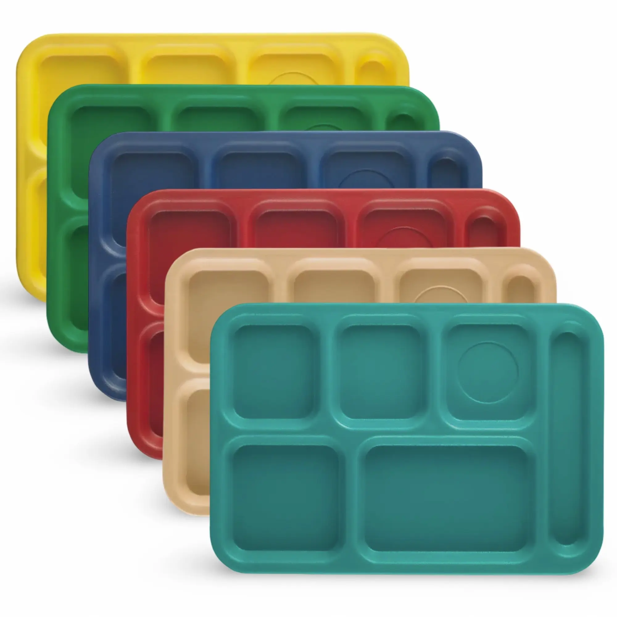Cambro Cafeteria Trays With Compartments, 10" x 14.5", 6 Color Options Cambro Cafeteria Trays With Compartments, 10" x 14.5", 6 Color Options