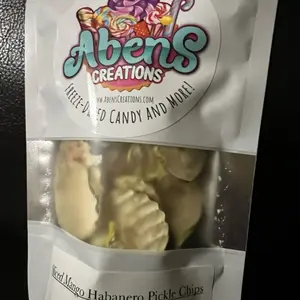 Abens Creations Freeze Dried Mango Habanero Pickle Chips Sweet and Spicy Snack