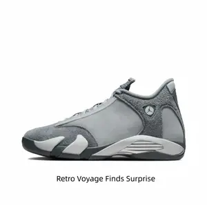 Grey and White Mid Cut Athletic Shoes - Durable Suede Basketball Sneakers Non-Slip Rubber Sole Gym Training Footwear