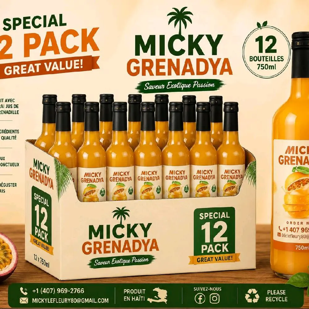 Micky Grenadya (Jouk li Jou) Snack, 12-Pack, 750mL