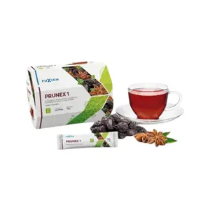 FuXion Prunex 1 Detox Tea - Plum Flavor, 28 Sticks (1-2 Daily), Natural Beverage Fiber Sugar Drink, Promotes Digestive Health Herbal Fruit