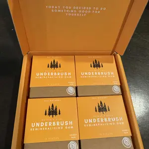 Product Review of Honey Bun  UNDERBRUSH Remineralizing Chewing Gum with Nano-Hydroxyapatite for Teeth and Gum Protection - 30 DAY SUPPLY Sweet Natural from B**b