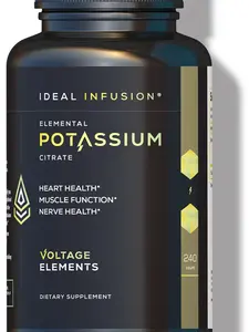 Potassium Citrate - 500mg Elemental Potassium (240 capsules) Electrolyte Mineral, Muscle & Nerve Health