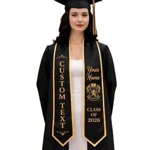 Custom Embroidery Graduation Stole, Personalized Graduation Stole with Text/Logo, Custom Graduation Gifts for Class of 2026