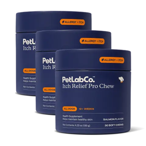 3x Itch Relief Pro Chew - Tiktok Shop Exclusive - soft chews containing powerful antioxidants to target scratching, help maintain skin moisture, and support with seasonal skin allergies.
