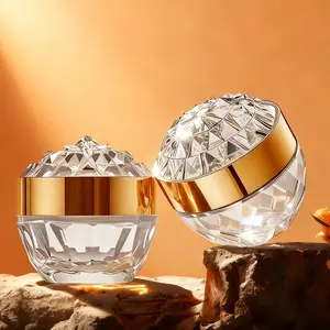 2pcs glass jar with 50g twist top cosmetic container for face and body lotions Lotion Bottles