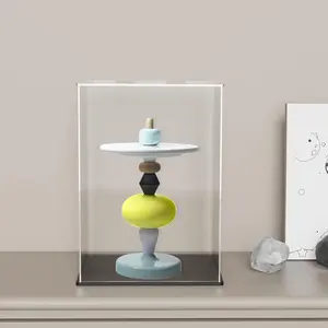 Acrylic Case for Display, Clear Acrylic Display Box with Matte Black Base, Dustproof Display Case with Lid for Collectibles, Trophy and Toys (7x7x11 inch)