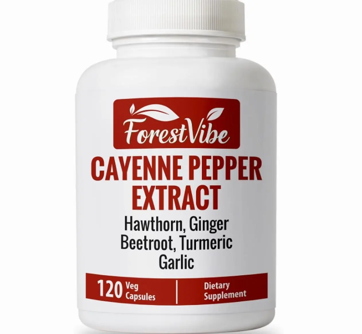 Cayenne Pepper Capsules, 7-in-1 Blend with Hawthorn, Ginger, Beetroot, Garlic & Turmeric, 120 Vegan Capsules, 2 Month Supply, Non-GMO and Gluten Free Capsaicin Pills