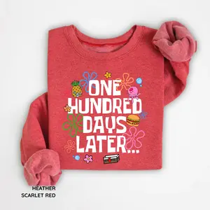 One Hundred Days Later Sweatshirt, 100 Days of School Graphic Crewneck, Cute Cozy Elementary Teacher Outfit, Trendy Back to School Gift