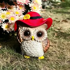 Simulation Owl Statue, Resin Animal Figurine, Waterproof Anti Bird Repellent, Realistic Owl Sculpture for Garden Patio Yard Balcony