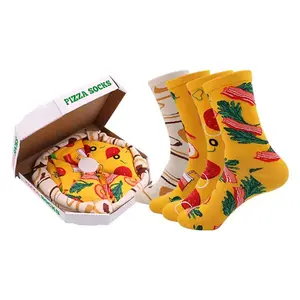 Funny Pizza-Themed Socks – 4-Pair Gift Box for Men & Women, Soft Cotton Blend That’s Cozy, Breathable, and Totally Gift-Ready