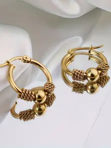 Low Allergy Stainless Steel Vintage Golden Hoop Earrings, Comfortable and Versatile, Hypoallergenic Jewelry, Elegant Design for Daily Wear or Parties - Fashion Jewelry, Perfect Gift For Women, Hoop Earrings, Women'S Jewelry