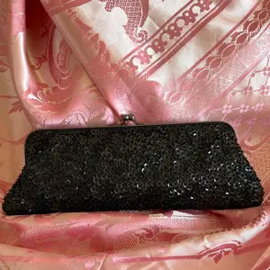 Black Sequined Evening Clutch Purse