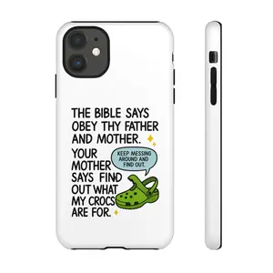 Funny Crocs Phone Case, Quirky Smartphone Cover for Crocs Lovers, Unique Gift for Birthdays, Humor Design, Casual Style