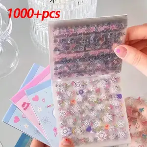 1000pcs Cute Mini Decorative Stickers, Korean Style, Perfect for Adorable Notebooks, Nail Art, Phone Sticker Book, Candy Water Drop Stickers