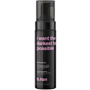 b.tan Ultra Dark Self Tanner Mousse | I Want The Darkest Tan Possible - Fast, 1 Hour Express Sunless Tanning Foam, Golden Bronzing Glow, Face & Body, No Fake Tan Smell, Vegan, Cruelty Free, 6.7 Fl Oz