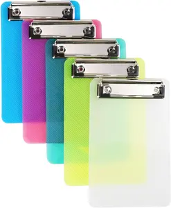 5Pcs Plastic Colorful Mini Clipboard, Cute Clipboard Memo Size Pocket Clip Boards 4.7x7.3 Inch A6 Clipboards for classrooms, Offices, Restaurants