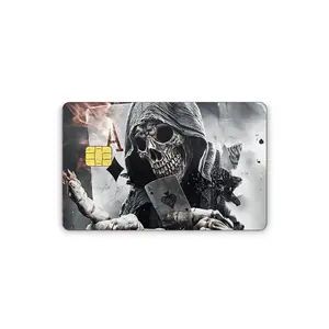 Credit Card Vinyl Skins Aces Skull Decal With Easy Pull Tabs