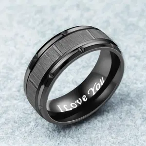 Unisex 'I Love You' Stainless Steel Ring - Comfortable Fit Bracelet, Romantic Engagement Rings for Couples, Everyday Wear & Gifts for Special Occasions